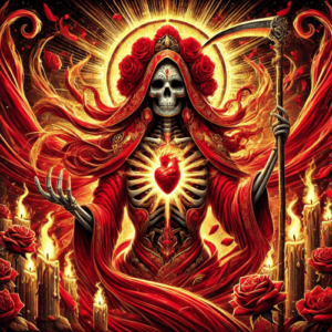santa muerte rouge