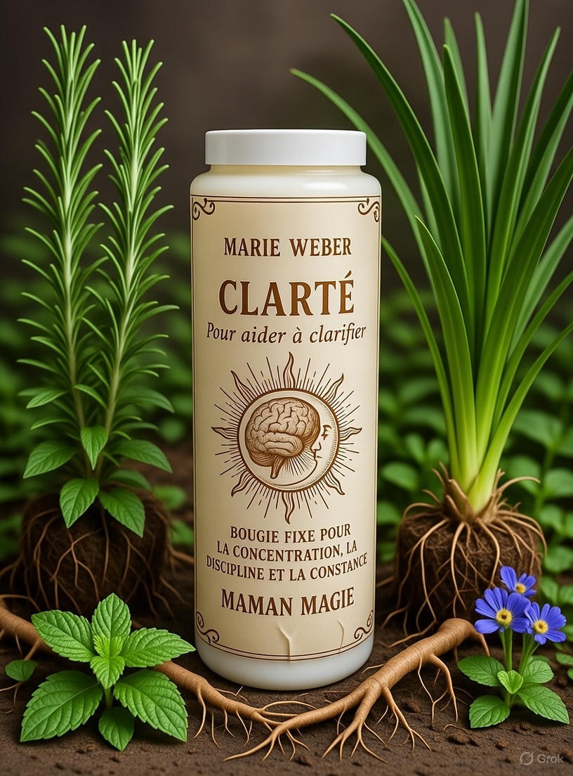 Bougie fixe Clarté – bougie fixe clarte pour la clarté mentale, la concentration et la discipline