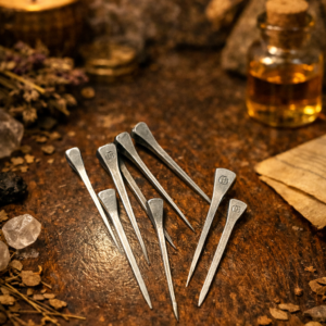 7 clous d’envoûtement ou de désenvoûtement en métal pour rituels de protection et libération