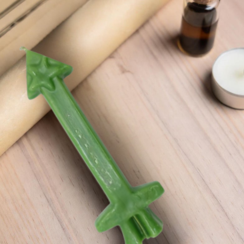 Bougie Flèche Étoile verte pour réussir dans toutes vos entreprises
