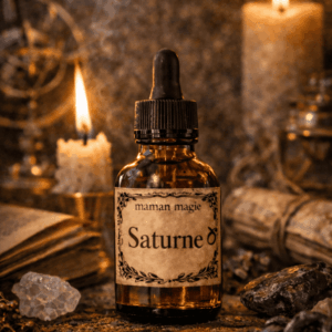 Flacon d’huile de Saturne huile énergétique de protection et purification de l’aura