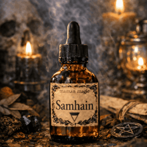 Flacon d’huile magique de Samhain huile rituelle pour ancêtres protection et travail avec l’invisible