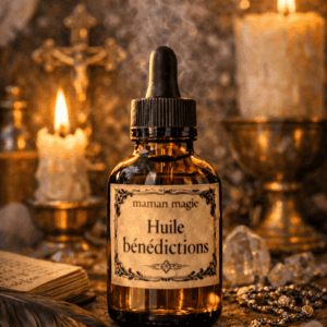 Flacon d’huile sacrée Holy Oil Maman Magie pour bénédictions, consécrations et protections spirituelles