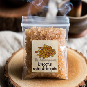 Sachet d’encens résine de benjoin 25 g pour rituels de purification et protection