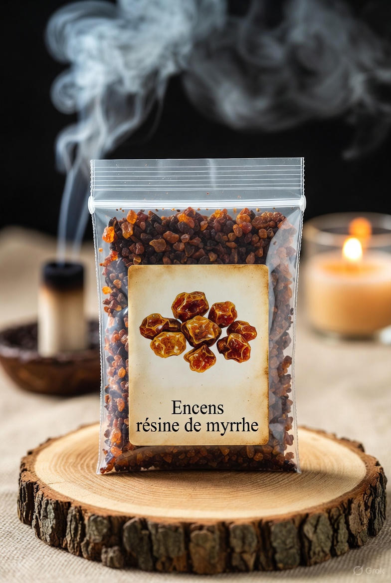 Encens résine de myrrhe 25 g – encens resine myrrhe pour purification, protection et travail intérieur
