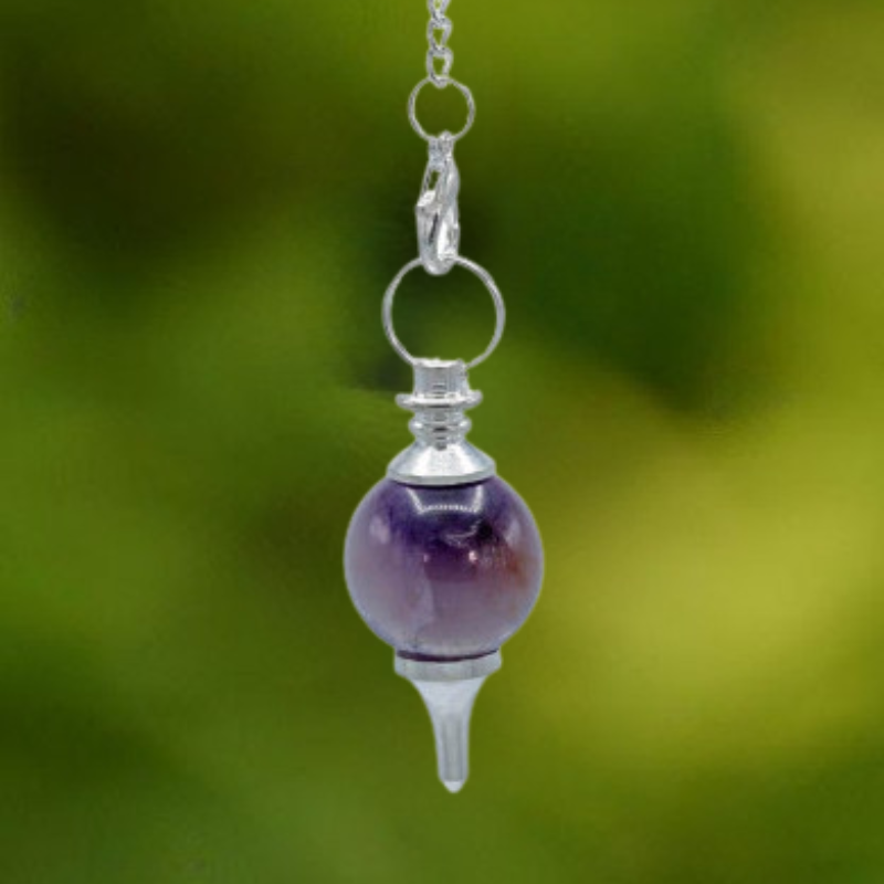 Pendule Terra Améthyste – pendule amethyste pour radiesthésie, chakras et rééquilibrage énergétique