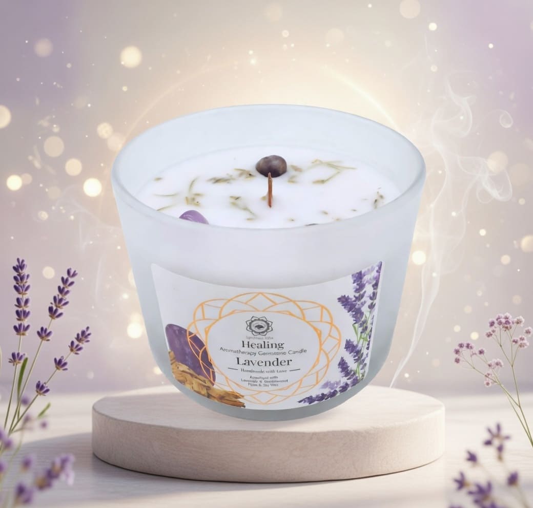bougie améthyste lavande