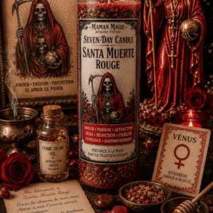 even-Day Candle Santa Muerte Rouge